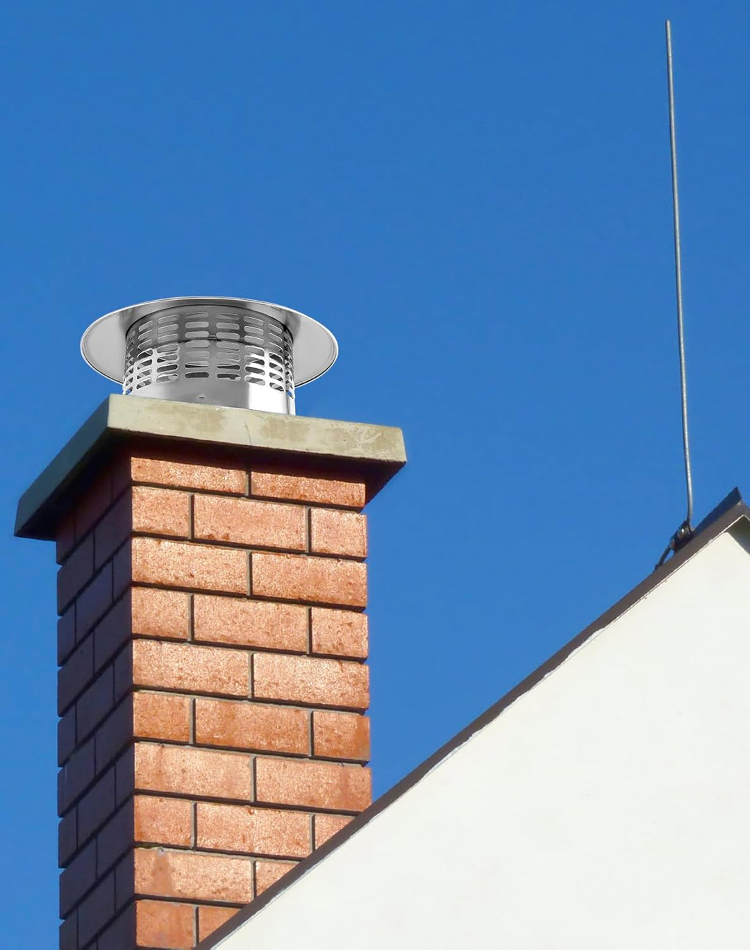 QWORK® 160 MM Regenhaube aus Edelstahl 304, Kaminhaube, Runder Regenhut, Schornsteinabdeckung Ø160,