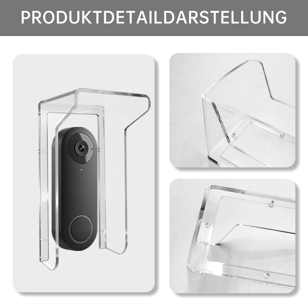 Regenschutz für türklingel,Acryl Transparenz Regenschutz türklingel Sonnen- und wasserbeständig，Geei