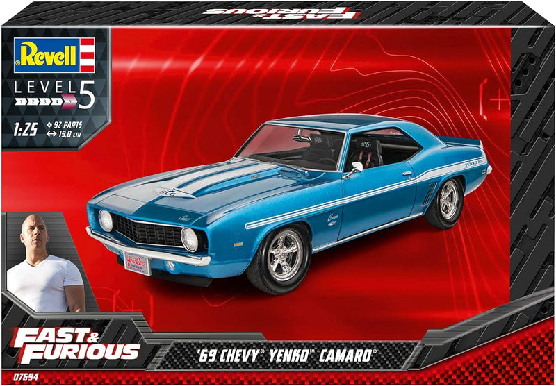 Revell 07694 1969 Chevy Yenko Camaro, Automodell 1:25 zu der bekannten Filmreihe, 19,0 cm The Fast a