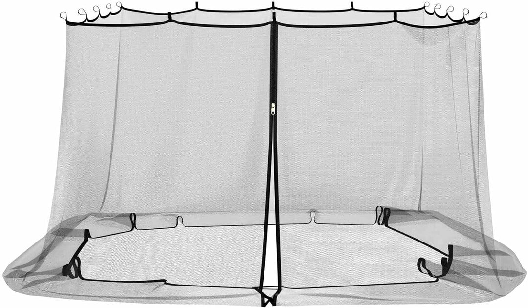 Moskito-Netz für Pavillon 220 Mesh Schwarz Polyester 4 x 3 x 2 m mit Klettverschluss und Reissversch