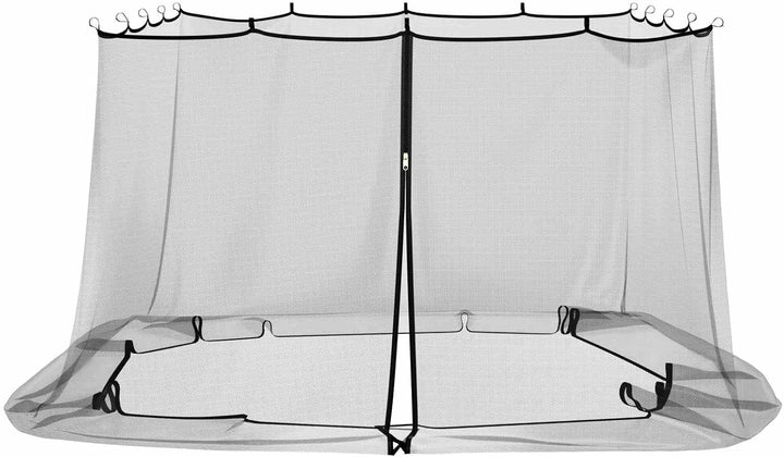 Moskito-Netz für Pavillon 220 Mesh Schwarz Polyester 4 x 3 x 2 m mit Klettverschluss und Reissversch