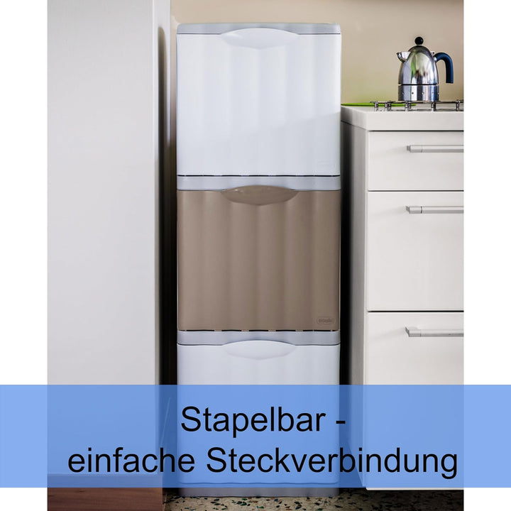 Hummelladen Mülleimer 20 Liter mit Kippfunktion Modulsystem Gelb - 40x40x30cm - seperater Eimer - Mü