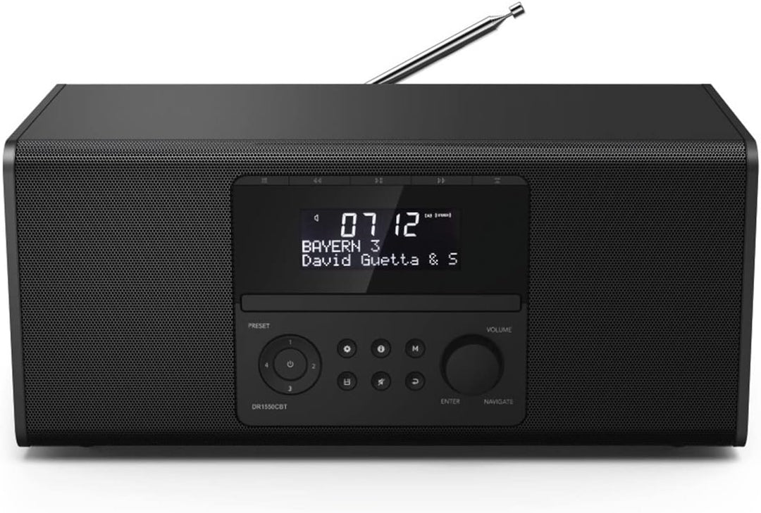 Hama DAB+ Radio mit CD-Player (Bluetooth/USB/UKW/DAB Digitalradio, Radio-Wecker mit 2 Alarmzeiten/Sn