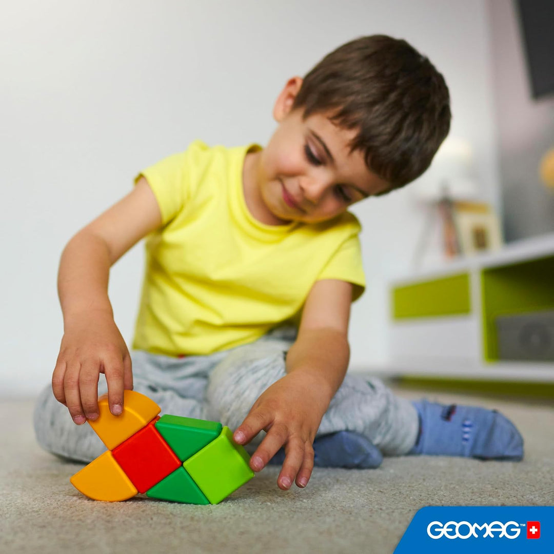 GEOMAG - Magicube 1+ Formen - Magnetische Blöcke für Kinder - 4 Farben und Formen - 6 Würfel - 1-5 J