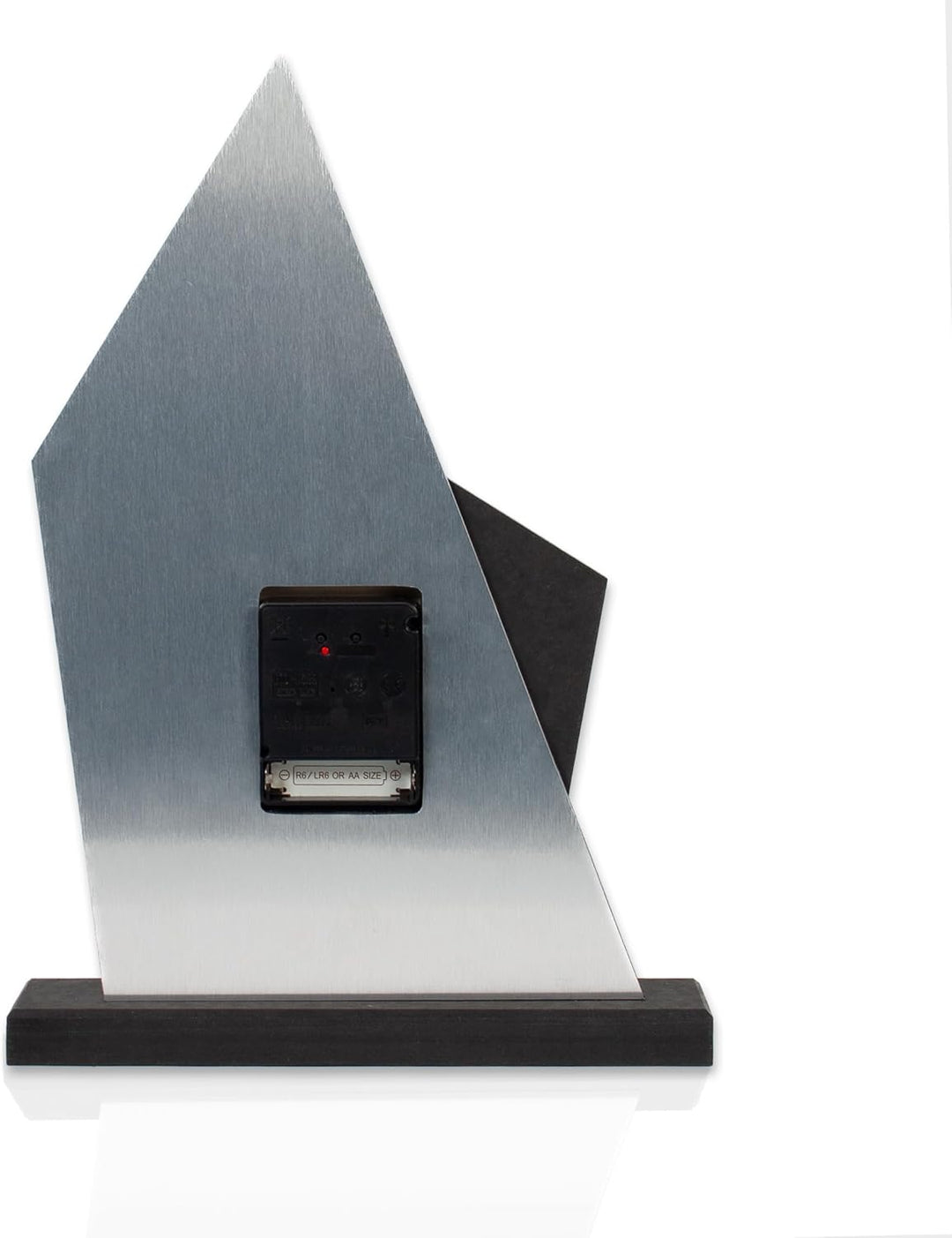 Kreative Feder Designer-Standuhr „Mountain Range“ aus Holz - Tischuhr in modernem Metallic-Look schw