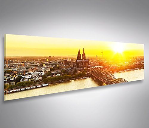 islandburner Bild Bilder auf Leinwand Cologne V2 Köln Panorama XXL Poster Leinwandbild Wandbild Deko