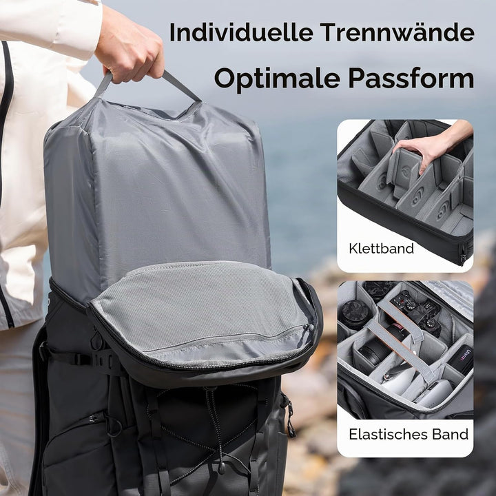 ULANZI AB01 TAI 38L Kamera-Rucksack, Schutzreissverschlüsse & spritzwassergeschütztes Material, U-Ta