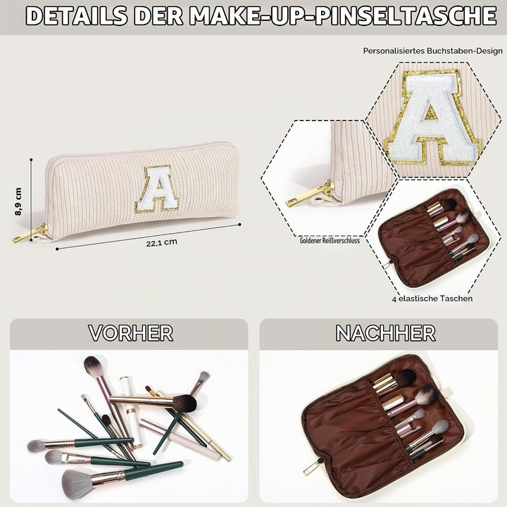 Parima Kosmetiktasche für Mädchen Damen - Lila Cord Kosmetiktasche Reise Kulturbeutel Schminktasche