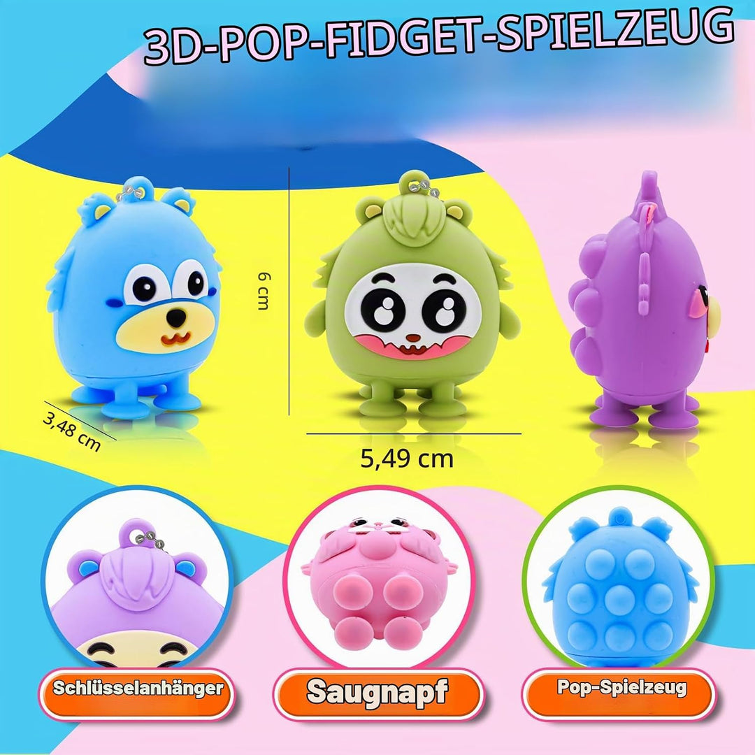12 Pcs Toy Pop Party Favors for Kids, 3D Animal Pop Balls Its Fidget Toys, Birthday Gifts for Boys G