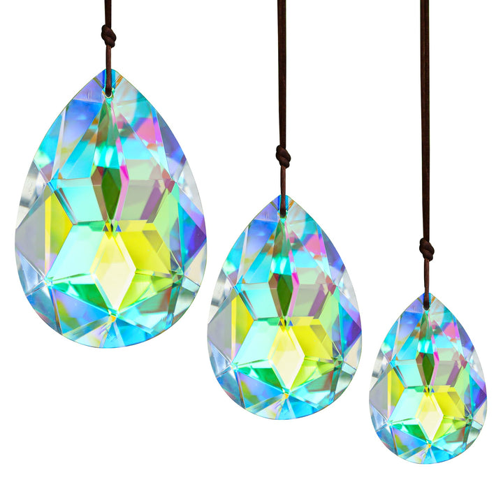 H&D HYALINE & DORA 3 Stück 50/63/76 mm Kristallprismen Kronleuchter Bunte Bauhinia Ornament Anhänger