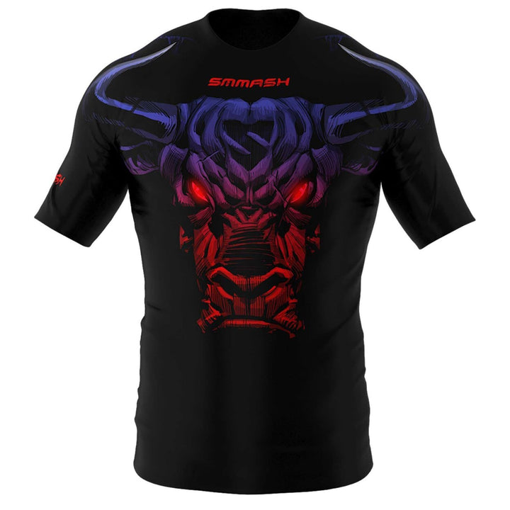 SMMASH Funktionsshirt Herren Rashguard Kurzarm Sportshirt MMA Thaibox Muay Thai Kickboxen Atmungsakt