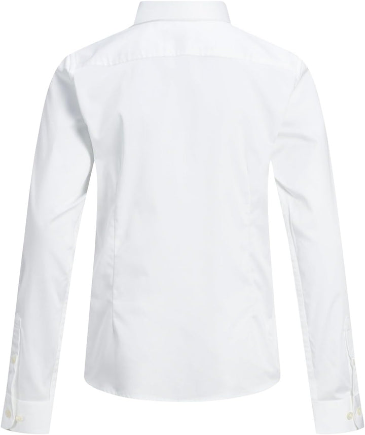 JACK & JONES Jungen Jprparma Shirt L/S Jr STS Hemd 128 Weiss, 128 Weiss