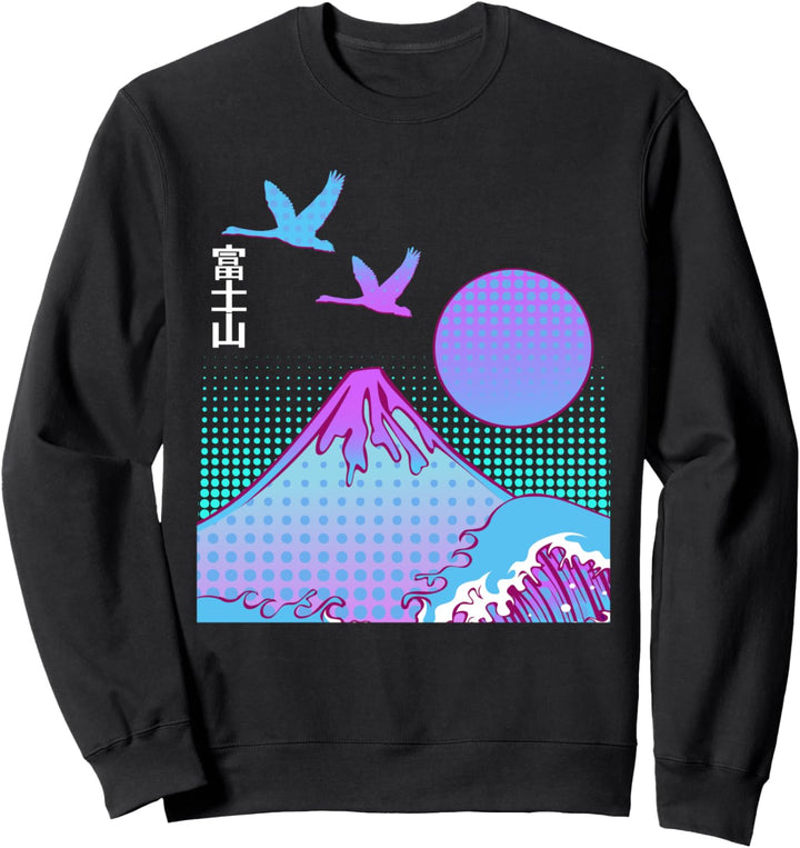 Fuji-San Ästhetik Vaporwave Berg Natur Japan Fujiyama Honshu Sweatshirt