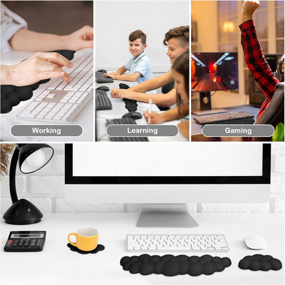 Mardiko Wolk Handballenauflage Tastatur Maus Set, Weiche Gedächtnisschaum Handauflage Tastatur Maus
