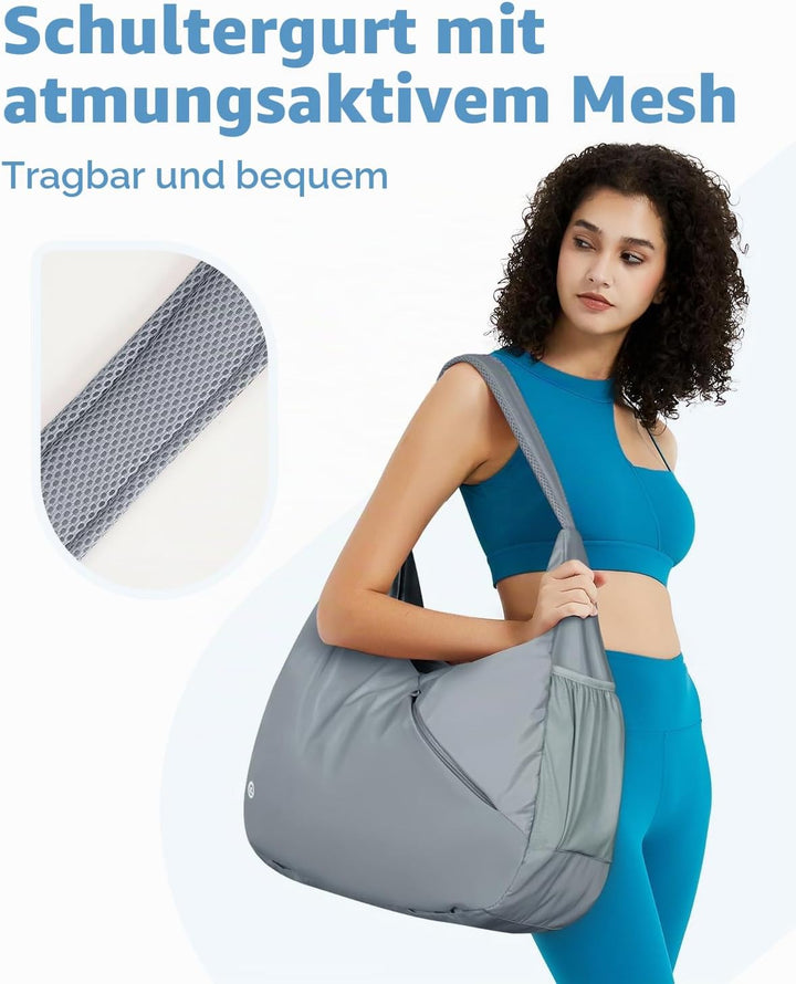 Ceneda Sporttasche für Damen Sport-Reisetasche mit verstecktem Yogamatten-Halter und Schuhfach Worko