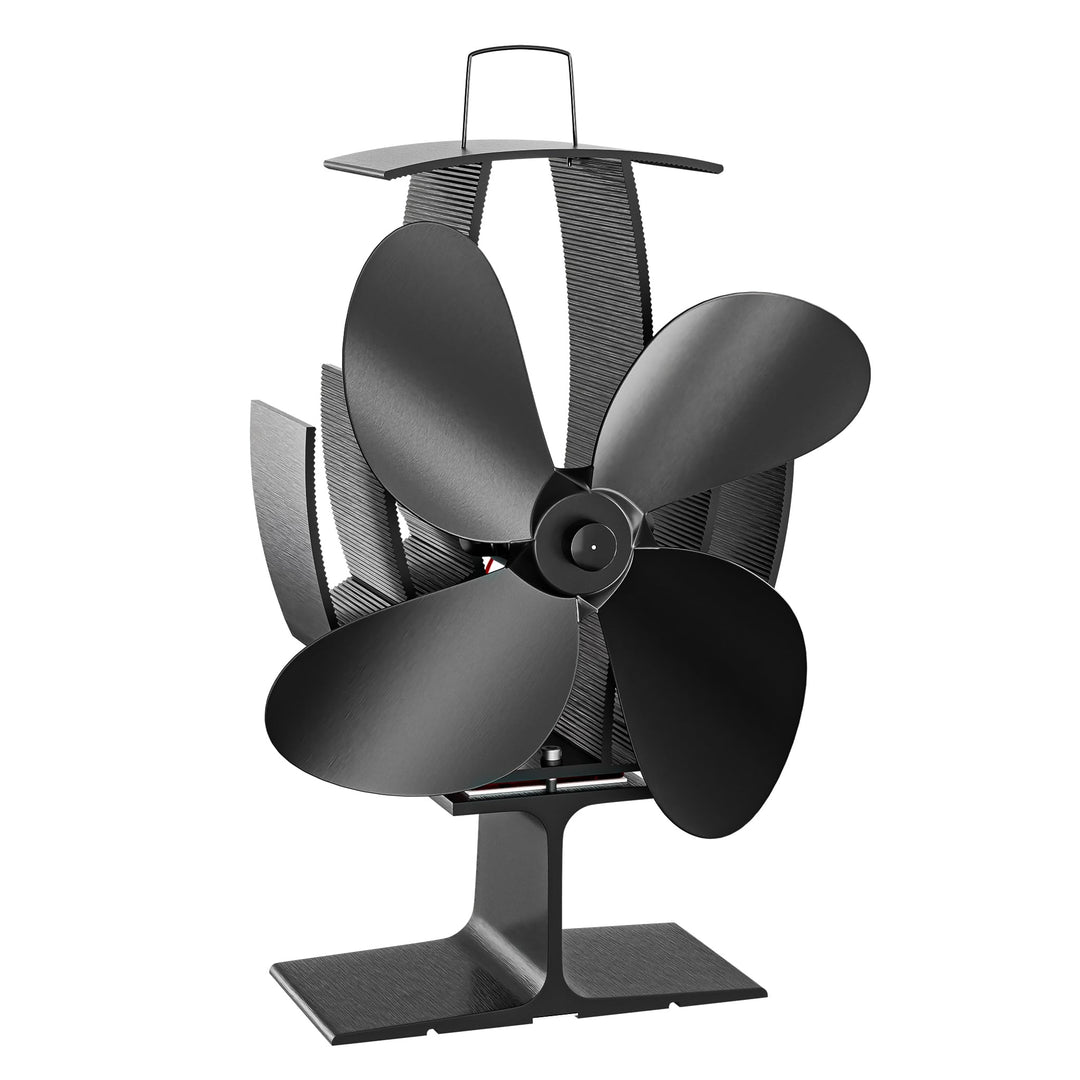 Wiltec Kaminofen Ventilator 4 Blatt Gebläse für Ofen 60-350°C Kaminventilator stromlos
