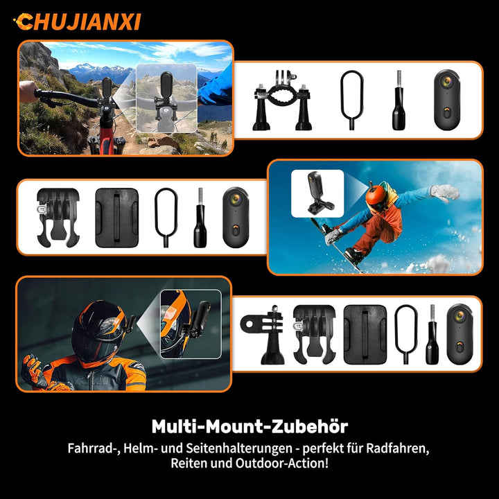 Multifunktional Mini Action Cam WiFi,Tragbare Daumengrösse Bodycam Körperkamera Mini 1080P,Wearable