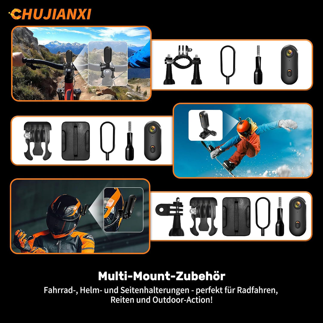 Multifunktions Mini Action Cam 1080P WiFi, Wasserdicht Bodycam Körperkamera Mini, Magnetisch Mini Ka