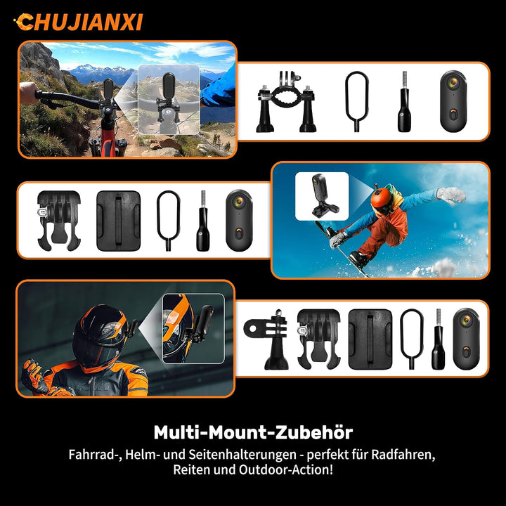 Multifunktions Mini Action Cam 1080P WiFi, Wasserdicht Bodycam Körperkamera Mini, Magnetisch Mini Ka