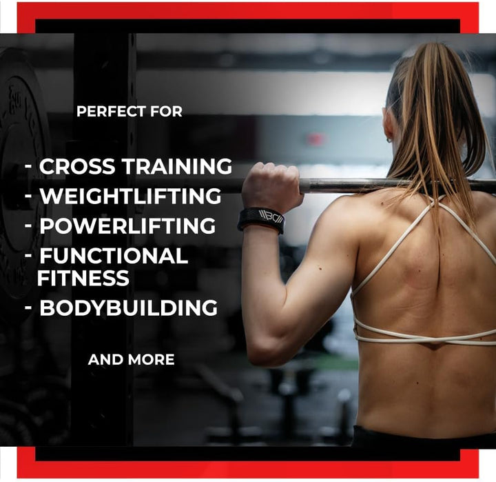 WARM BODY COLD MIND Premium Leder Wrist Wraps für Olympisches Gewichtheben, Handgelenkstütze, Fitnes