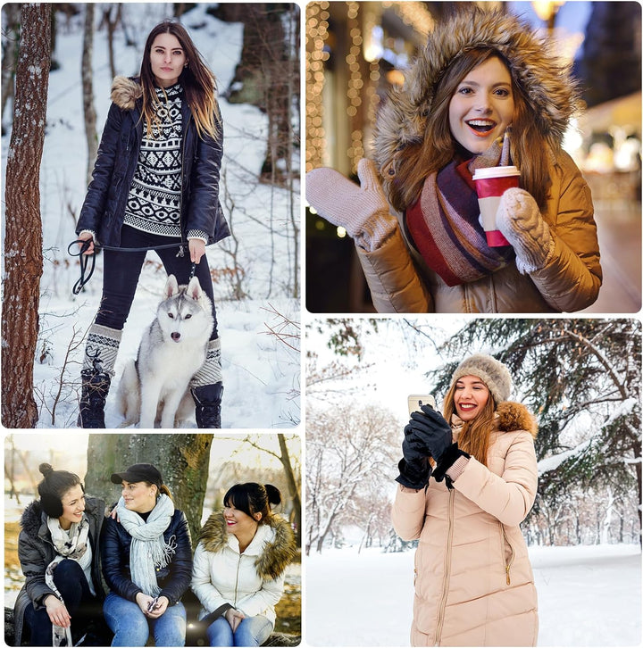 Tuopuda Winterjacke Damen Lang Wintermantel Warm Winter Jacke mit Kapuze Reissverschluss Parka Fleec
