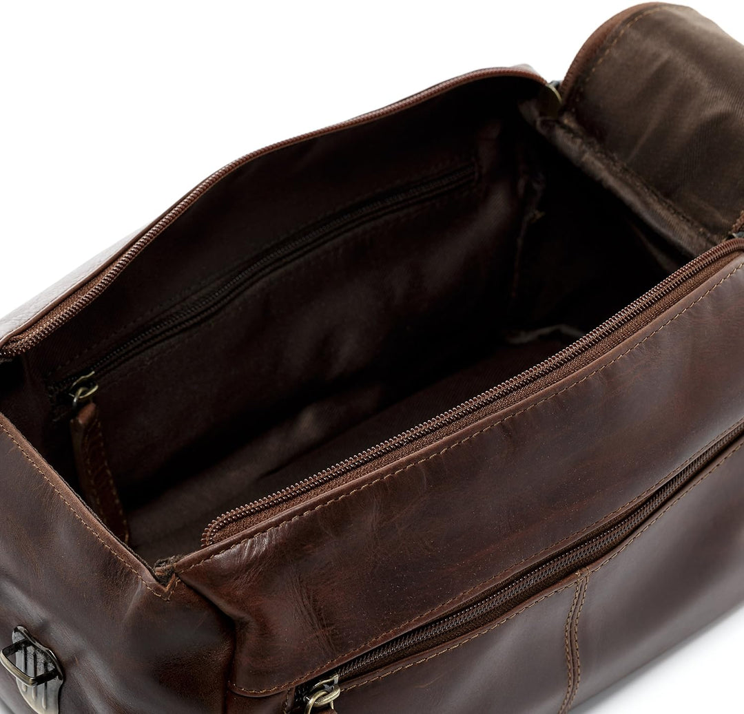 SID & VAIN Kulturtasche Herren Bristol aus Premium Leder I Waschtasche XL gross für Herren und Damen