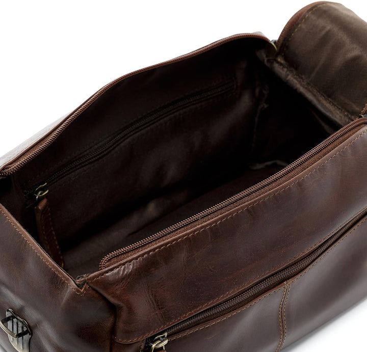 SID & VAIN Kulturtasche Herren Bristol aus Premium Leder I Waschtasche XL gross für Herren und Damen