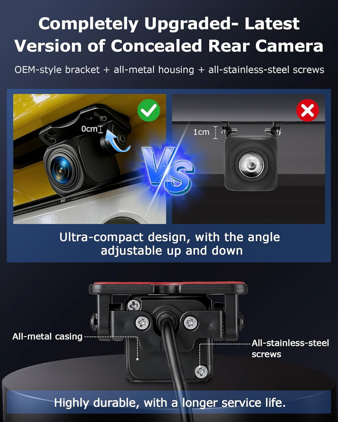 Echtes AHD 1080P Rückfahrkamera Verstellbar OEM-Halterung rückfahrkamera Auto Super Nachtsicht 170°