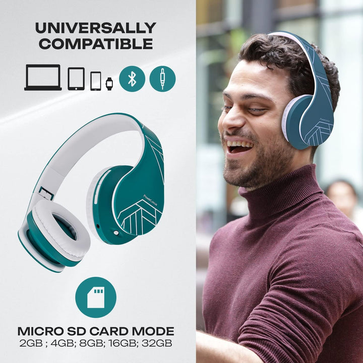 PowerLocus Bluetooth Over-Ear Kopfhörer, Stereo Faltbare Kabellose und Kabel-Kopfhörer mit Integrier