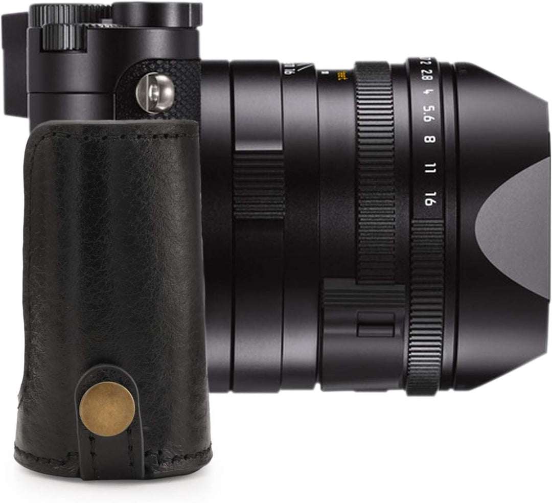 MegaGear MG1718 Ever Ready Kameratasche aus echtem Leder, kompatibel mit Leica Q2 Schwarz, Schwarz