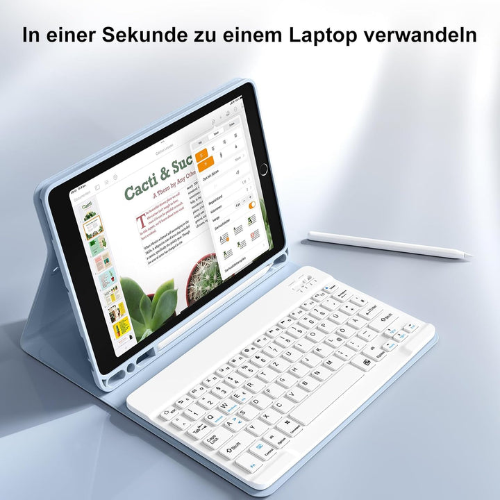 Tastatur Hülle für iPad 10.2 Zoll (9./8./7. Generation), für iPad Air 3rd / Pro 10.5, Magnetisch Abn