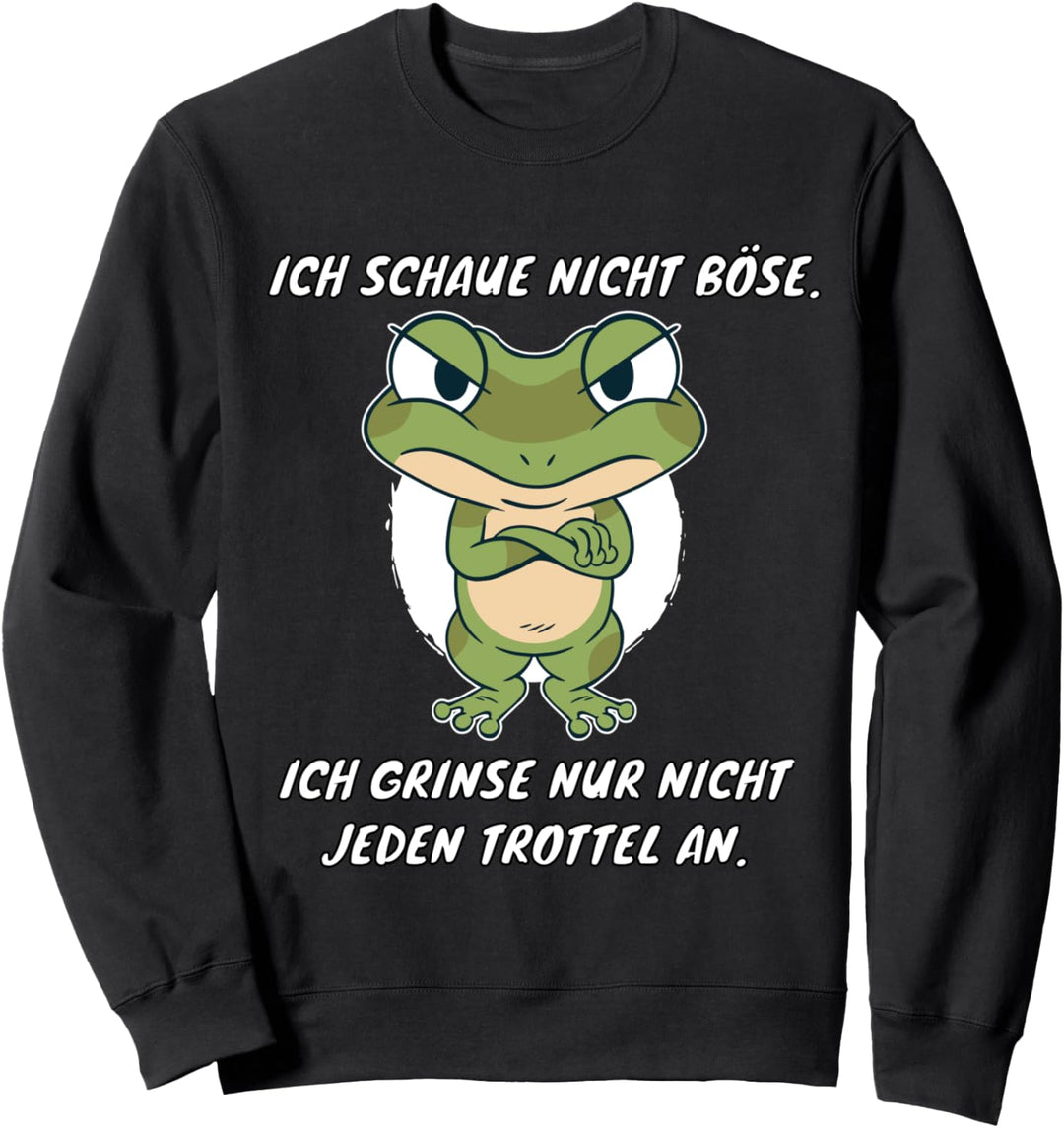 Lustiger Spruch Frosch Sarkasmus | Schaue nicht böse Trottel Sweatshirt