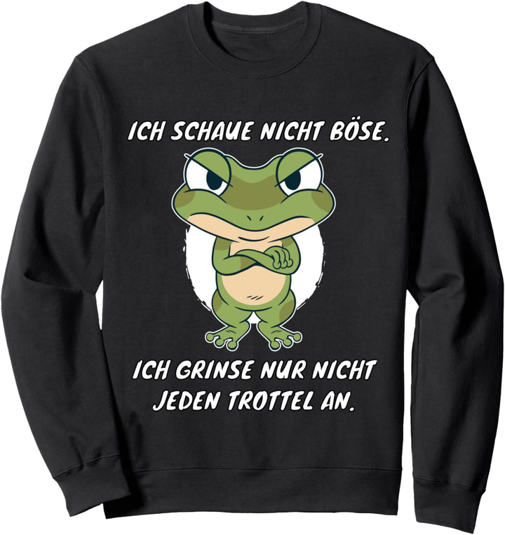 Lustiger Spruch Frosch Sarkasmus | Schaue nicht böse Trottel Sweatshirt
