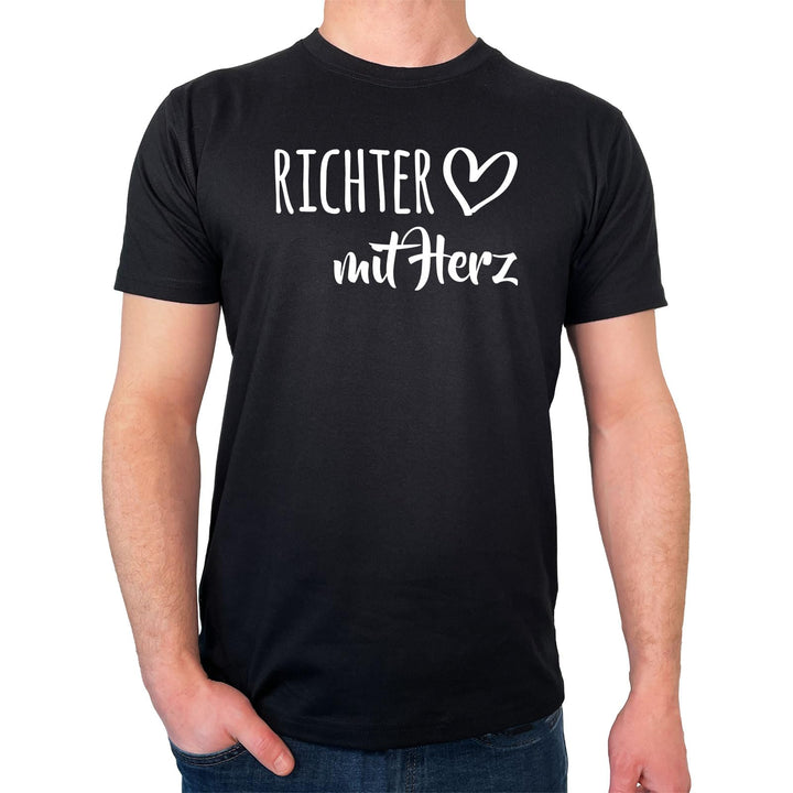 Herren T-Shirt Richter mit Herz Geschenk Oberteil Grösse S-3XL Bio Baumwolle Fairtrade Richter Gesch