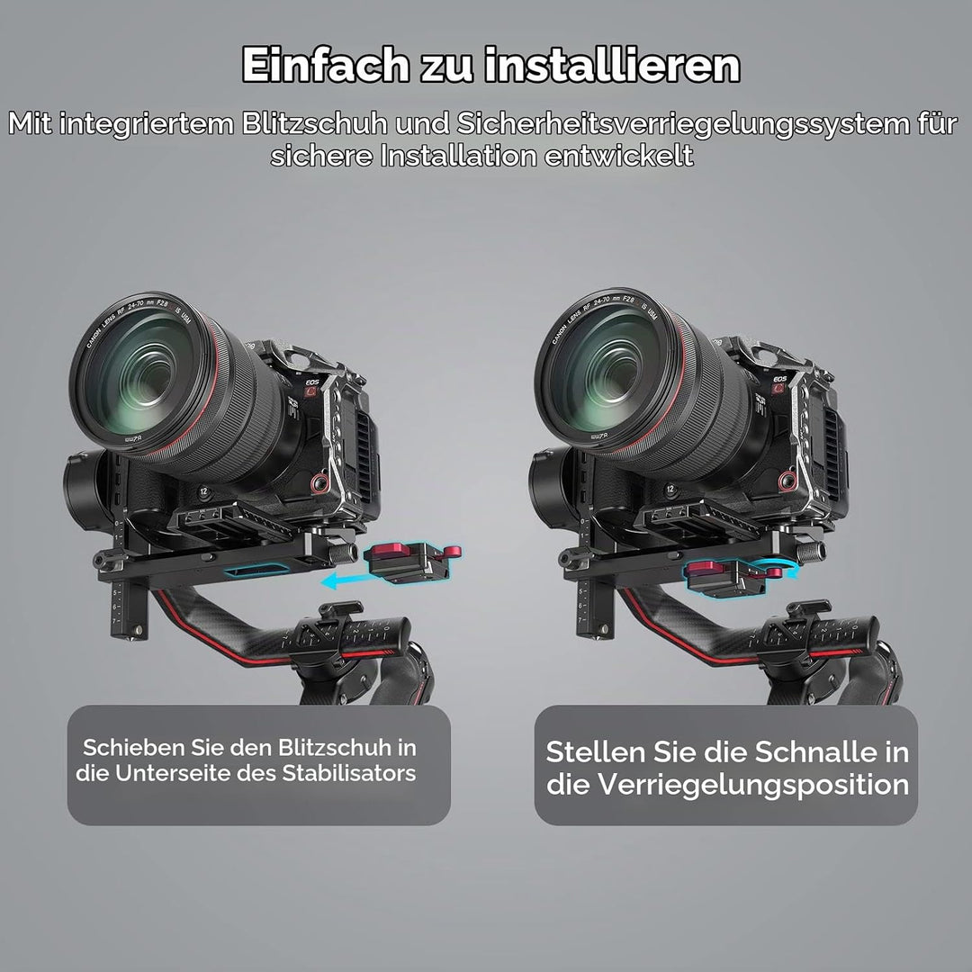 SmallRig RS3 RS3 Pro RS2 RSC2 Mini V-Mount Akkuplatte für DJI RS 3 / RS 3 Pro/RS 2 / RSC 2, mit V-Lo