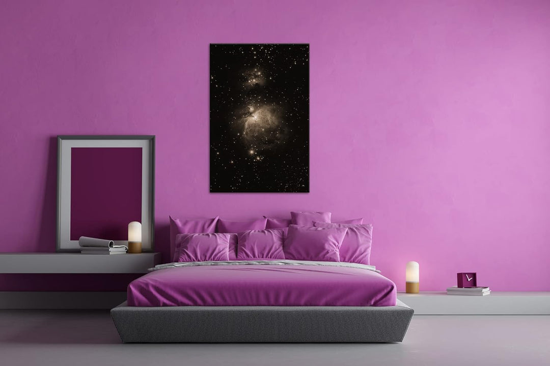 die Weiten des Weltalls Effekt: Sepia, Format: 80x60 als Leinwandbild, Motiv fertig gerahmt auf Echt