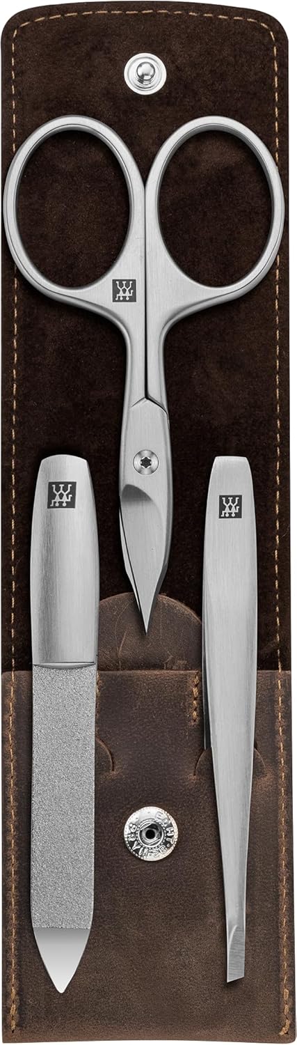ZWILLING Maniküre und Pediküre Set, Reise Etui Set für Hände und Füsse, Nagelpflege, Echtleder, 3-te