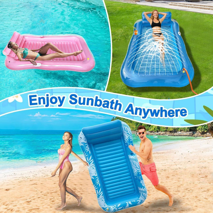 Shengruili 200x125CM Luftmatratze Wasser,Luftmatratze Pool Erwachsene,Pool Sofa Outdoor Aufblasbar,L