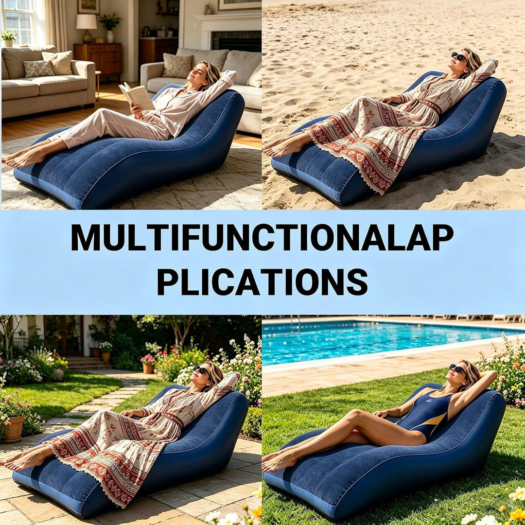 Aufblasbares Sofa, Aufblasbare Couch mit beflockter Oberfläche, Wasserdichtes Luftsofa, Sessel aufbl
