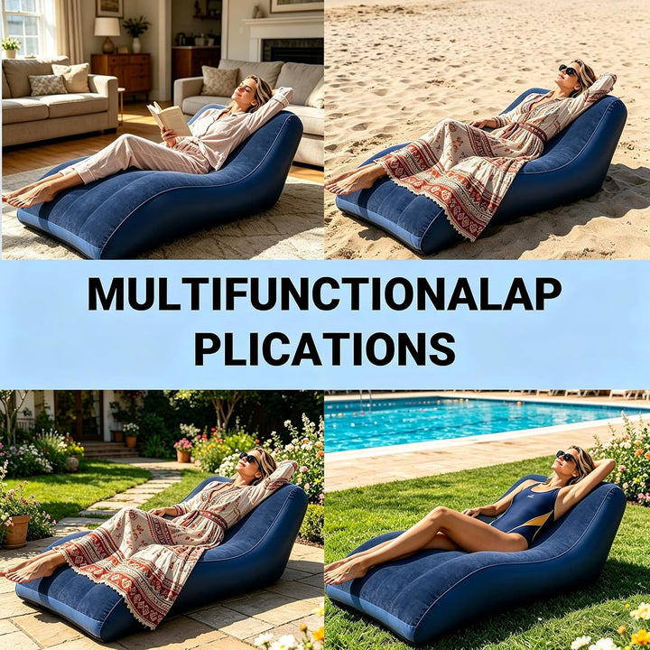 Aufblasbares Sofa, Aufblasbare Couch mit beflockter Oberfläche, Wasserdichtes Luftsofa, Sessel aufbl