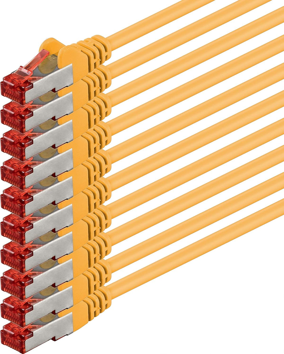 1aTTack.de 10x 5m Cat6 Cat.6 Ethernet-Kabel Cat 6 Netzwerk-Kabel Patch-Kabel RJ45 SFTP - Gelb 5,0 Me