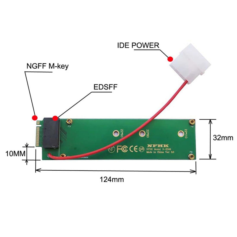 ChenYang CY EDSFF 1U Short SSD E1.S Ruler GEN-Z auf M.2 NVMe NGFF M-Key 4X Host Carrier Adapter mit