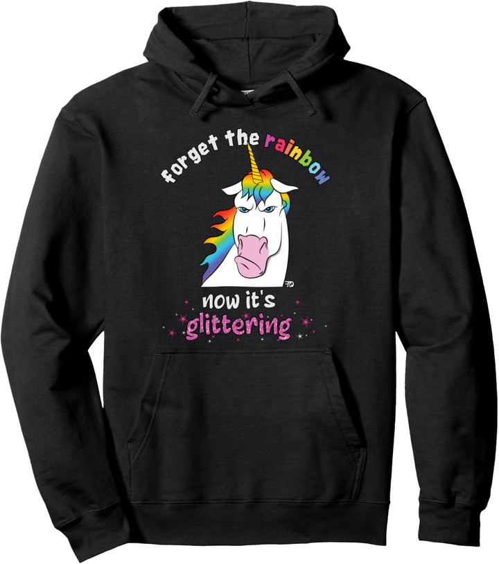Now it´s glittering, lustiges grimmiges Einhorn Pullover Hoodie