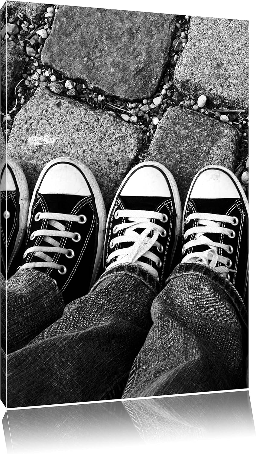 Pixxprint Lässige Schuhe als Leinwandbild/Grösse: 100x70 / Wandbild/Kunstdruck/fertig bespannt, 100x