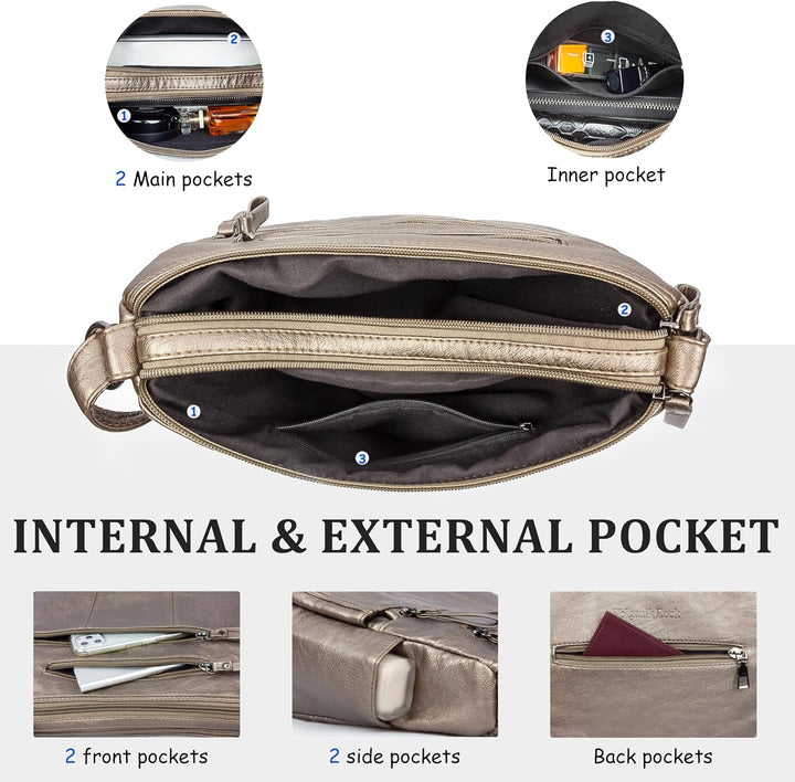 VOLGANIK ROCK Geldbörsen für Damen, weiches PU-Leder, Schultertasche, Damen, Crossbody-Geldbörse, Ta