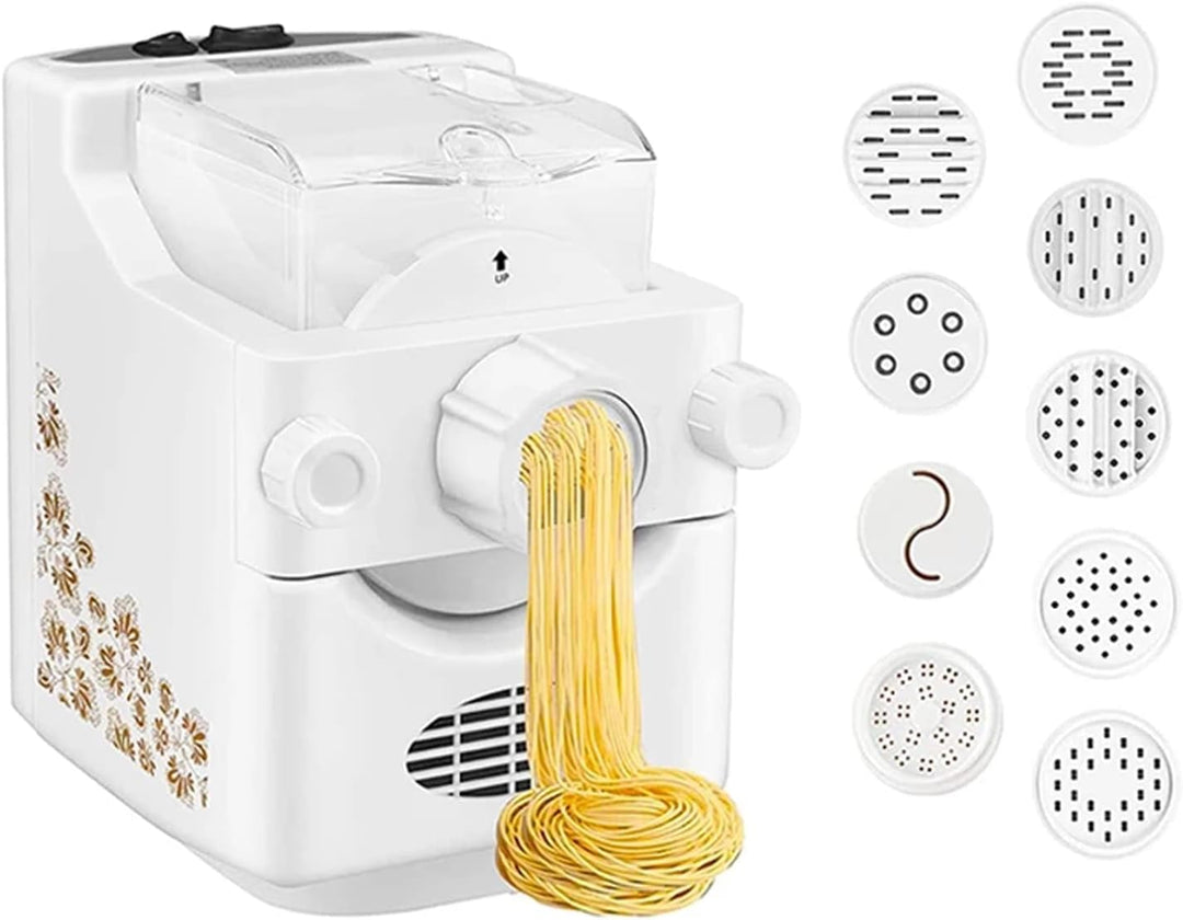 Elektrische Nudelmaschine Vollautomatisch, Nudelmaschinen Spaghettimaschine mit 9 Nudelgitter und 1