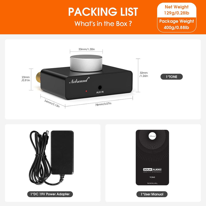Nobsound Mini Bluetooth Stereo Verstärker: 50 W x 2 TPA3116 Endstufe, AUX- und Bluetooth-Eingänge, 2