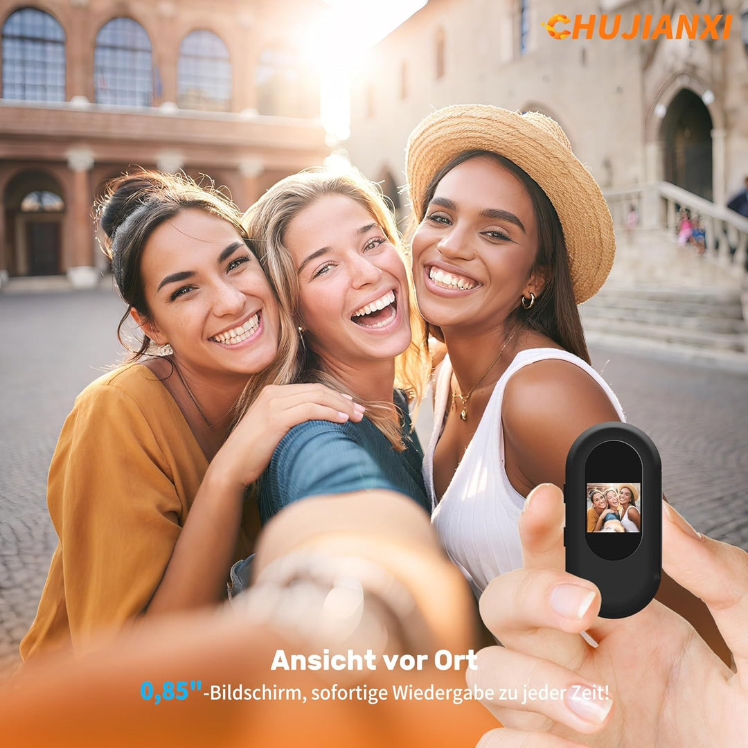 Mini Action Cam,Bodycam Körperkamera Mini 1080P mit 0,85-Zoll-Display,Daumen Body Cam,Multifunktions