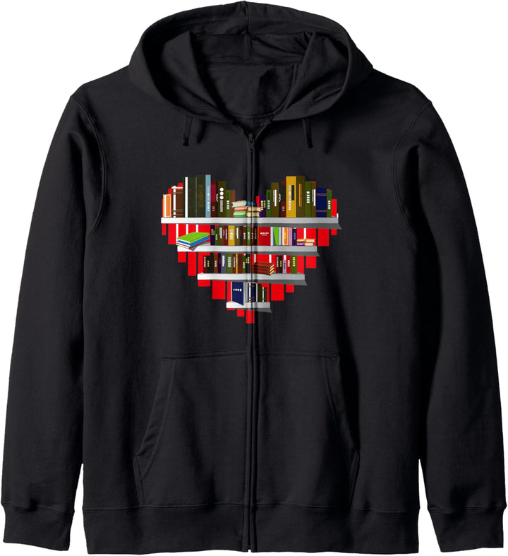 Buch Geschenk Lesung Club Bibliothekar Bibliothek Love Heart Kapuzenjacke