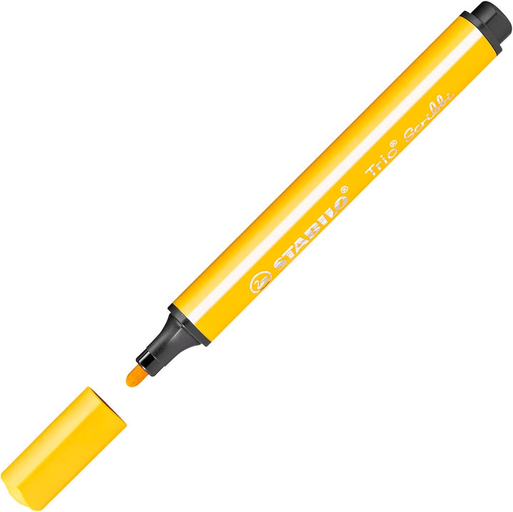 Gefederter Dreikant-Filzstift - STABILO Trio Scribbi - 14er Pack - mit 14 verschiedenen Farben, 14er